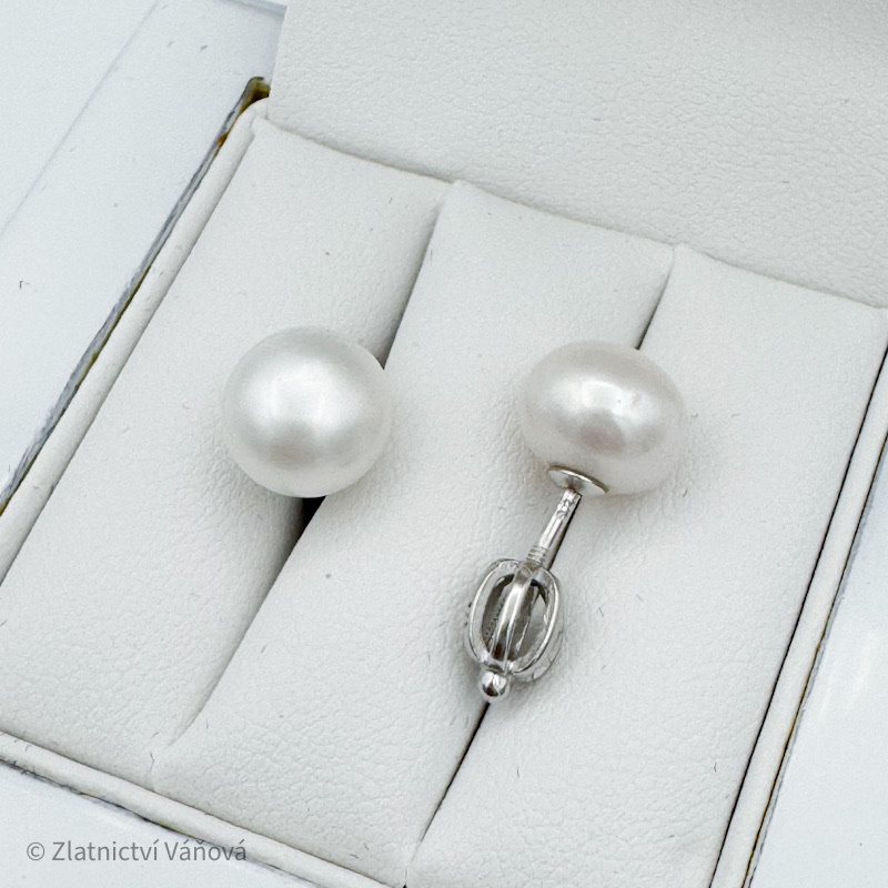 Stříbrné náušnice PERLY na šroubek 8,6mm